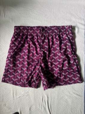 Bravest Studios Paris Messenger Goyard-Pattern Mesh Basketball Shorts Burgundy